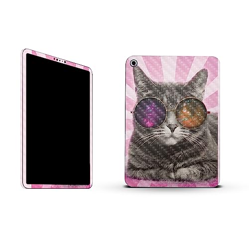 Image of MightySkins Carbon Fiber Skin Compatible with Apple iPad 10.9 inch 10th Gen (2022) Full Wrap Kit - Galaxy Cat | Protective, Durable Textured Carbon Fiber Finish | Easy to Apply | Made in The USA