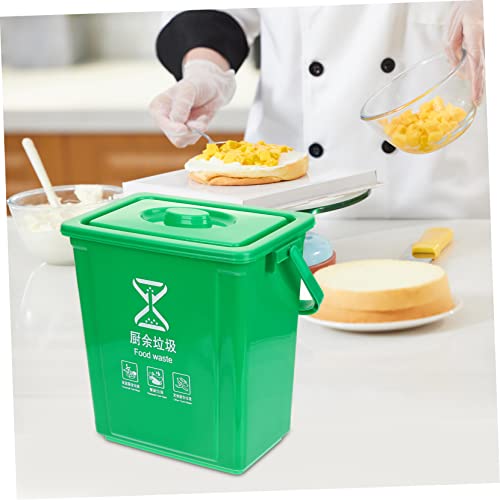 Caneca de basura rectangular para cocina con tapa y asa miniatura 5