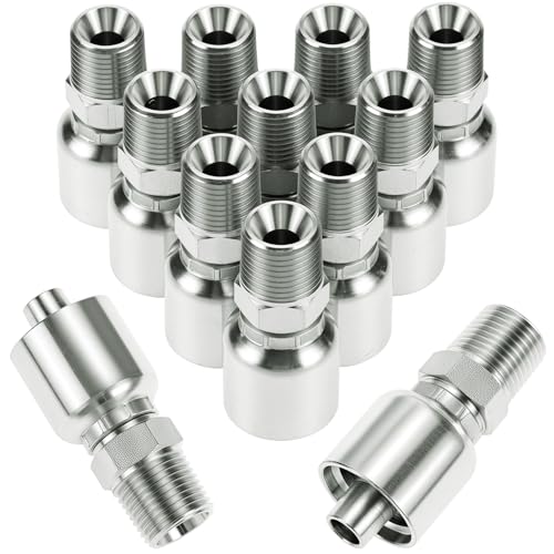 QWORK 12‑Pack Hydraulic Hose Fittings 1/2″ NPTF Male