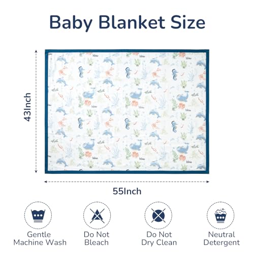 Image of Muslin Baby Blanket - Lightweight Breathable Cooling Blanket, 70% Rayon Derived from Bamboo and 30% Cotton for Summer, 4 Layers Soft Summer Toddler Baby Quilt 55 inchx 43 inch (Elk)