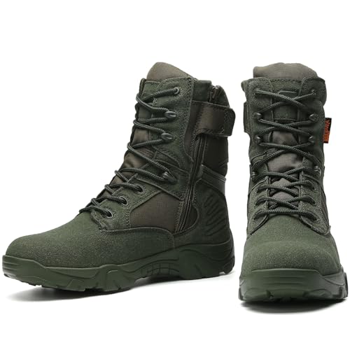 Image of Kervaky Men's Military Tactical Boots Lightweight Work Boot Non-Slip Breathable Jungle Desert Combat Boots