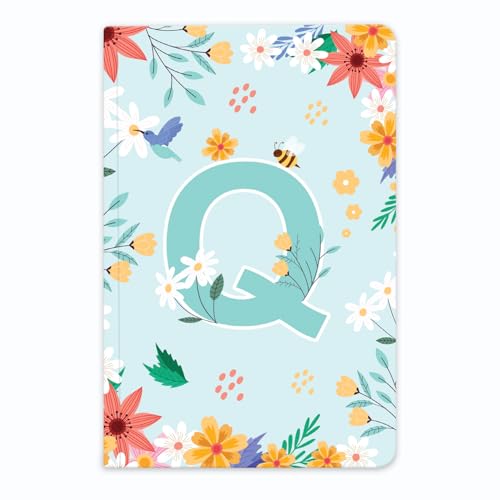 Image of Initial Q Premium Soft Bound Notebook Diary for Girls and Women (B6, 90 GSM, 160 Ruled Pages) Floral Design Notebook Journal Diary