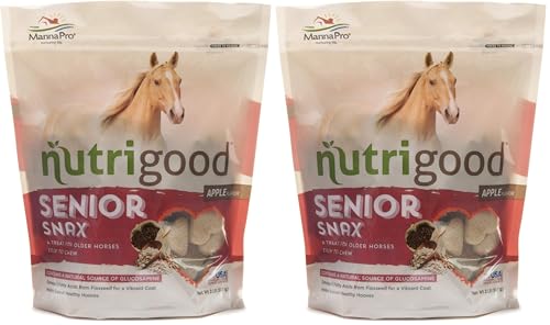 Nutrigood Senior Snax Horse Treats | Made with Omega 3 Fatty Acids, Biotin, and Glucosamine | 2 Pounds (Pack of 2)