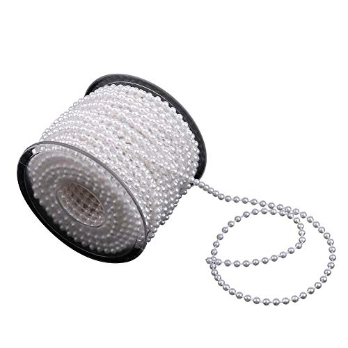 Adasbridal Approx 22 Yards White Pearl Spool Rope,Lmitation Pearl Beads Garland String Wedding Party Decoration Diy Crafts #TOP1