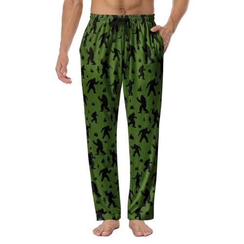 Xdceu Men's Sasquatch Pajama Pants Funny Sleep Pants
