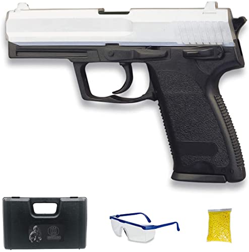 HFC HA-112 Coulissant Argent (6MM) - Pistolet Airsoft Calibre 6mm (Arme à air comprimé à Billes en Plastique ou PVC). Système : Ressort. <3,5J [Puissance :...