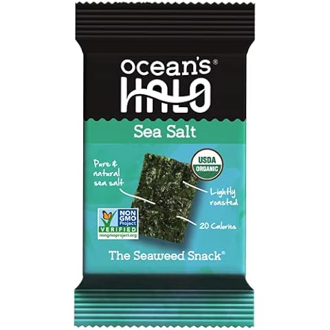 Ocean's Halo Seaweed Snacks (Sea Salt) 1 case of 12 Unit Trays Cover