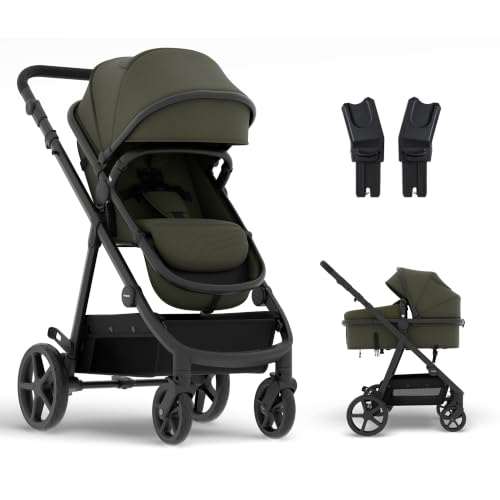 Mompush Meteor2 Baby Stroller Bassinet Stroller, Car Seat Adapter Included