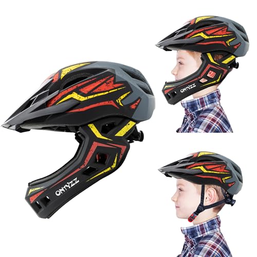 Kinder Fahrradhelm Leicht Integralhelm Mit Abnehmbarem Kinnschutz und...