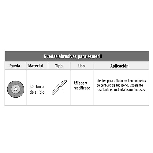 Truper Pies-63460T 6" Silicon Carbide Bench Grinding Wheels. Grit=60, Thickness=3/4", Drill=1". 1 Pack #TOP2