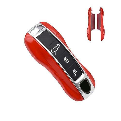SANRILY Samrt Key Fob Replacement Cover for Porsche Cayenne 911 Taycan Panamera 2020 Keyless Entry Remote Key Case ABS Plastic Key Protector Shell Red by SANRILY - Used condition - US$19.14