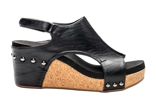 Image of Corkys Footwear Womens Carley Wedges, Featuring Corkys EVA Foam Cushioned Insoles, A 2.5 Inch Heel, Lightweight For All Day Wear, And Hook And Loop Closure