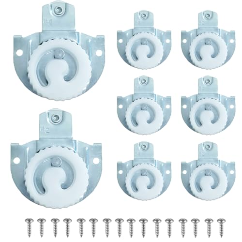 8pcs 7/8 inch Sliding Closet Door Rollers Replacements Include #1#2 Sliding Wardrobe Cabinet Door Hardware Wheels Includes Screws, Smoothly and Quietly (8pcs)