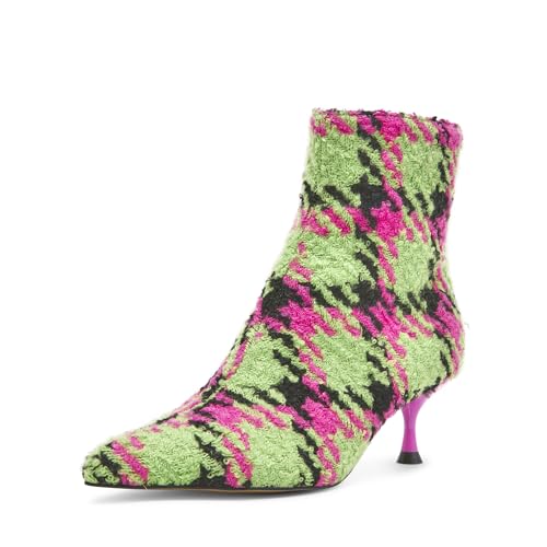 Betsey Johnson Womens Parkker Shimmer Houndstooth Kitten Heels