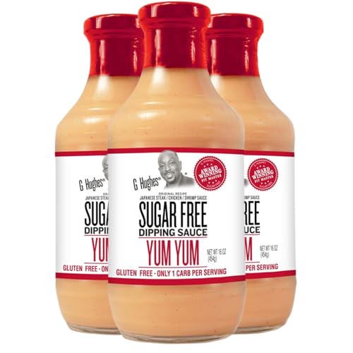 G Hughes Salsa Yum Yum senza zucchero - Salsa Yum Yum senza glutine, salsa per immersione, salse senza zucchero, salsa Yum Yum a basso contenuto di carboidrati originale, condimenti e salse senza