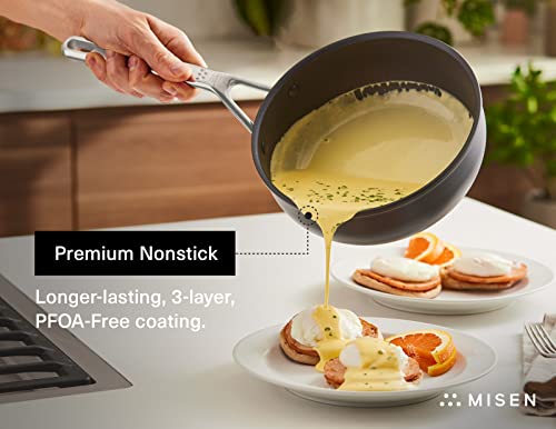 Misen 2 Qt Nonstick Saucier Pan With Lid - Reduction Sauce Pan - Non Stick Saucepan #TOP1