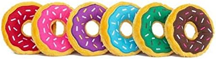 Miniatura 5 de ZippyPaws - Juguetes chirriantes de peluche para perros Mini Donutz - Caja de regalo, paquete de 6