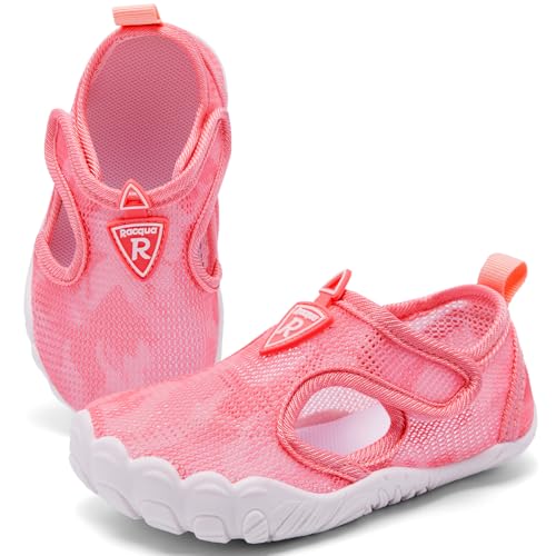 Racqua Girls Water Beach Pool Baby Shoes Boys Swimming Toddler Slip-On Quick Dry Wet Breathable Indoor Lightweight Aqua Outdoor Sea Shoes Pink 8.5