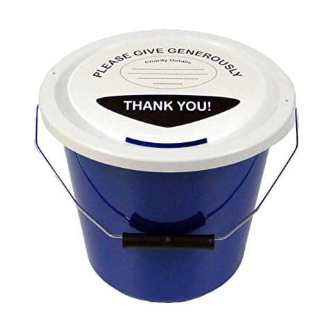 ELC 3 Charity Money Collection Buckets 5 litres - Blue Cover