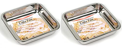 Happy Sales 8-Inch Stainless Steel Cake Pan Set of 2