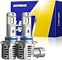 AUTOONE 9005 LED Headlight Bulbs, 100W 20000 Lumens HB3 LED Bulbs 6500K White for High Beam Replacement, 600% Brighter Than Stock Halogen Headlamps, 99% Canbus Ready, Plug and Play