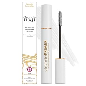 Grande Cosmetics GrandePRIMER Pre-Mascara Lengthener & Thickener with Peptides – Smudge-Proof, Water-Resistant & Contact Lens Safe – for Longer & Thicker Looking Lashes (0.32 oz)
