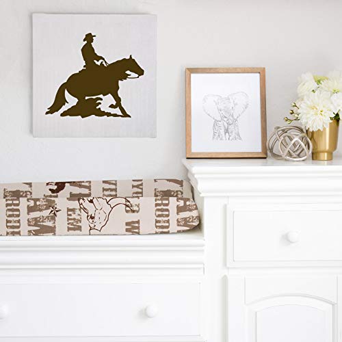 Image of Glenna Jean Carson Changing Pad Cover, Cowboy, Baby Girls Boys, Cotton Natural Diaper Change Table Pad Covers, Soft Breathable Western Pad Sheet