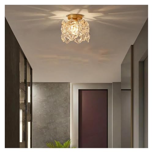 Lampes suspendues et lustres de salle à manger dorés en verre D18cm