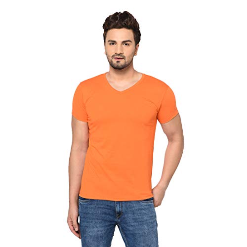 Image of Men's Cotton Blend Half Sleeve V Neck Tshirt