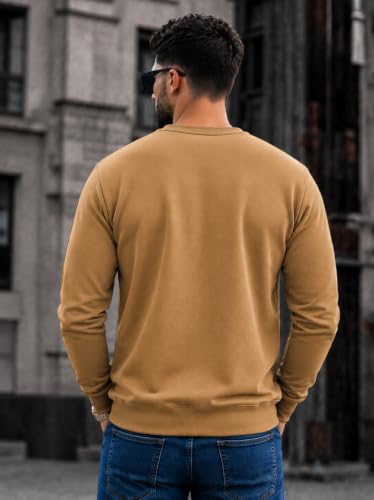Image of Mack Jonney Men's Solid Winter Sweatshirt|Soft Fleece Fabric Full Sleeve Round Neck Sweatshirt|Stylish Casual Wear for Men-mj-281