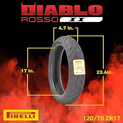 Pirelli Diablo Rosso II 120/70 ZR 17 M/C (58W) TL (K) Front Motorcycle Tire - High Performance, Durable, and Reliable: Sport Performance for Road Use with Keychain