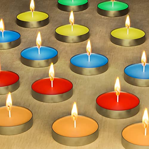 Yathart Multi-Purpose Candles for Home Decorative Smokeless Pack of 50 Pc's Diya Tealight Candle Set (Multicolor, Scented Fragrance, 12gm Wax)