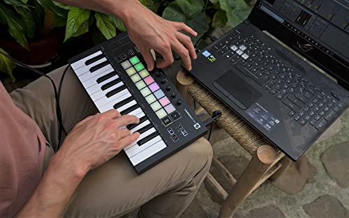 Novation Launchkey Mini [MK3] &mdash; Portable 25-Key, USB, MIDI Keyboard Controller with DAW Integration. Chord Mode, Scale Mode, and Arpeggiator &mdash; for Music Production