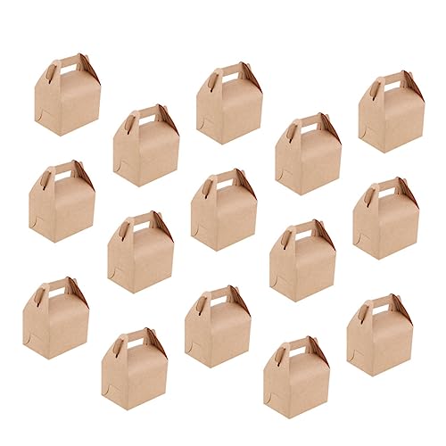 PLAFOPE Pack Kraft Paper Candy Boxes Foldable Candy Tote Boxes Hand Tote Design for Party Favors