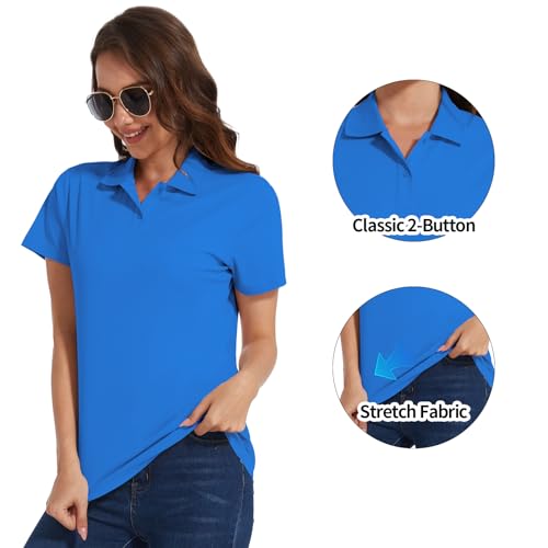 Image of Casei Womens Shorts Sleeve Polo Golf Shirts Quick Dry UPF 50+ Tennis Pickleball Top Collared Casual Work Athletic Shirts