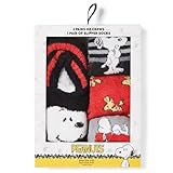 Peanuts Women's Snoopy Classics 4 Pack Crew & Slipper Socks Gift Box