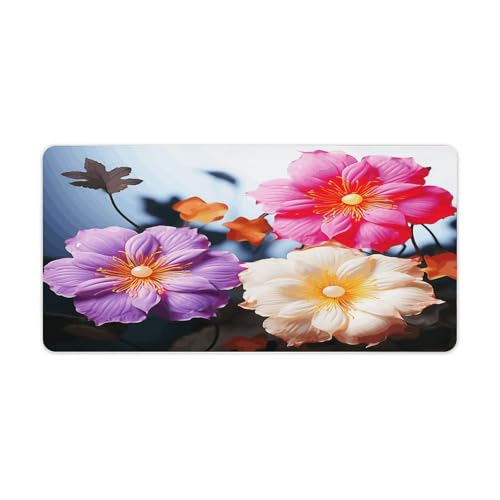 Protector de escritorio con diseño floral colorido 3 flores