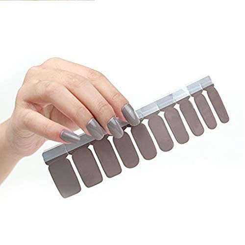 HIGH'S Upgrade EXTRE Adhesion Nail Wraps Decals Art Transfer Sticker Collection Manicure DIY Fullnail Polish Patch Strips for Wedding, Party, Shopping, Travelling, 20pcs(Saddle Brown)