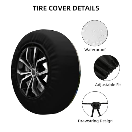 Image of Funny Frog Spare Tire Cover Trailer Tire Covers Weatherproof Wheel Protector Fit for Rv Trailer Truck Travel Trailers Accessories 14 inch Wheel Funny Frog