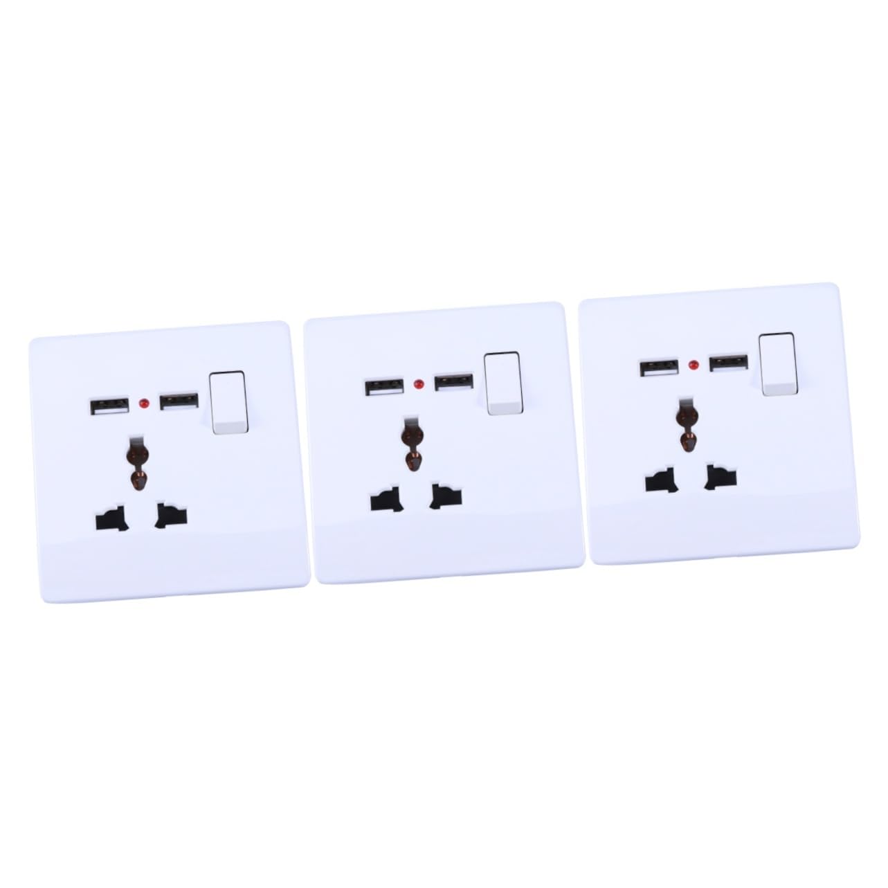 Hemobllo Chargeur 3 Pièces U : Prise Murale Universelle 2 a Double Usb 110 V 3 Broches pour Voyage