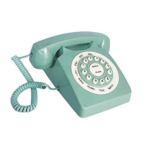 Teléfono fijo Beneno verde clásico con disco rotatorio miniatura 2