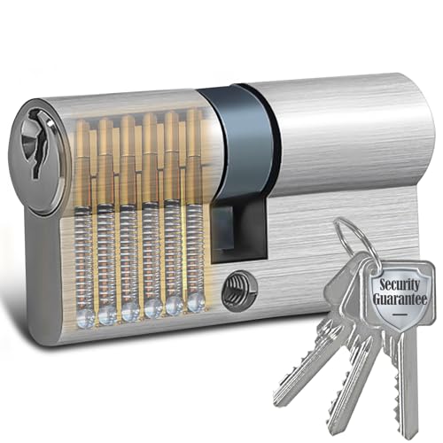 Bombin Cerradura, Cilindro Cerradura Seguridad, Cerradura Antibumping con 3 Llaves, Cilindros para Puertas, Cilindro de Alta Seguridad, Cilindro de Seguridad (30/35, 65mm)