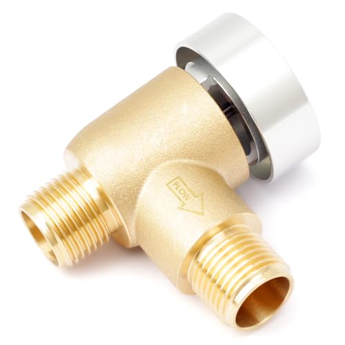 Dusledel Válvula de retención mejorada 571-VAC-CHK-A de latón para RV, 571 para remolque, previene el reflujo en el sistema de tanque negro, fija el ruido fuerte y el suelo húmedo, reemplaza las fugas