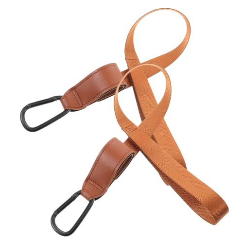 HEMOTON 2pcs Stroller Diaper Bag Stroller Straps Stroller Gear Stroller Bag Hook Stroller Clips for Diaper Bag Stroller Hook Stroller Adapter Stroller Accessories Leather Brown