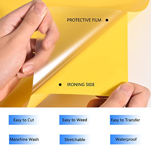 Image of HTV Iron on Vinyl 12Inch by 25ft Roll HTV Heat Transfer Vinyl for T-Shirt HTV Vinyl Rolls for All Cutter Machine - Easy to Cut & Weed for Heat Vinyl Design (Yellow, 25ft)