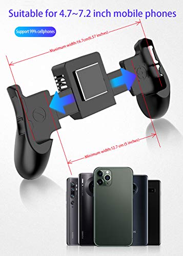 SONGVEN Semiconductor Mobile Game Controller Gamepads with Two Triggers Sensitive Aim Shoot Keys Portable Semiconductor Phone Radiator for 4-6.7 inch iOS Android Phones (H5。)