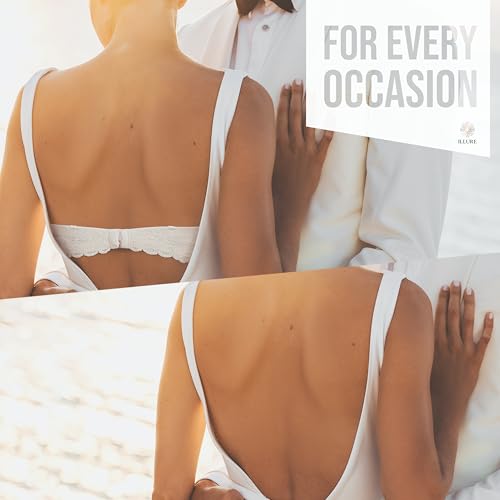 ILLURE® Nippelpads – Damen Nipple Cover [2 Paar] mit Brustwarzenschutz - Nipple Pads wiederverwendbar & waschbar - dünne Selbstklebende Brustwarzen Nippelabdeckung aus hypoallergenem Silikon [8 cm]
