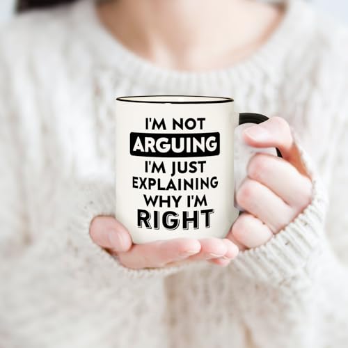 Taza de café divertida de cerámica blanca 11 oz miniatura 3