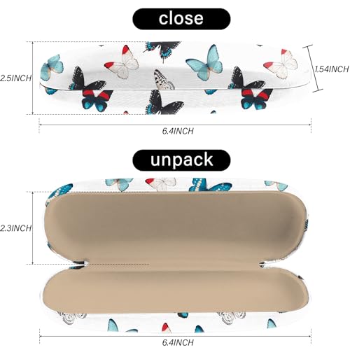 Image of Eyeglasses Case Hard Shell Protective Case for Glasses Eyeglass Box with Cleaning Cloth for Girls Women Cute Aesthetic