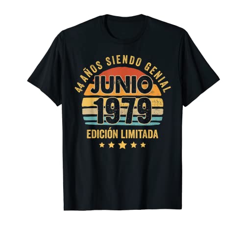 Hombre 44 Años Cumpleaños Regalo Hombre Junio 1979 Junio 44 Años Camiseta